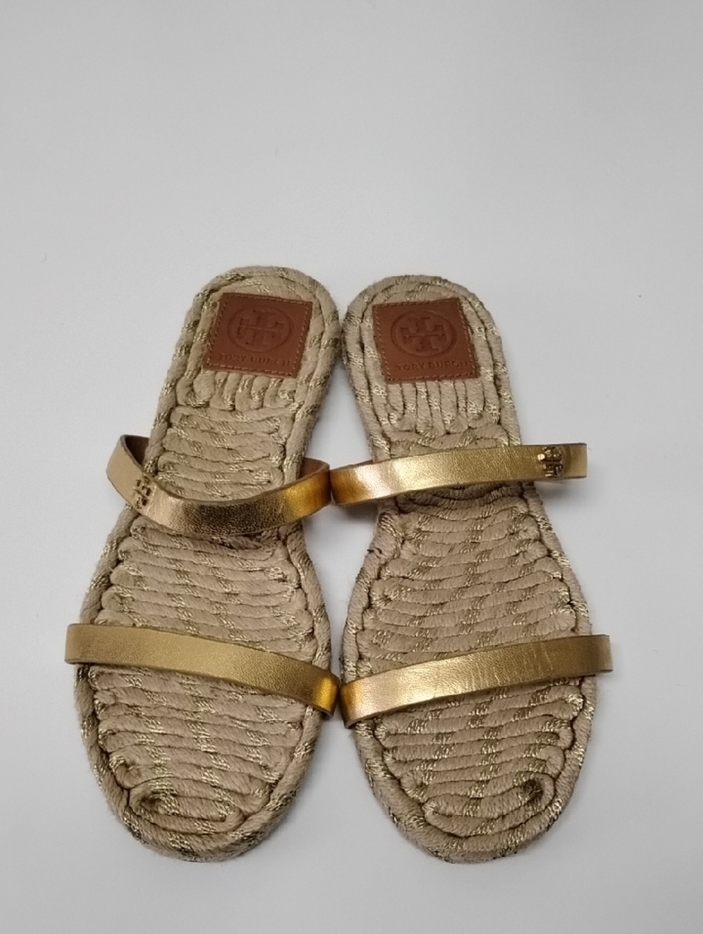 Tory Burch Two Band Espadrille Flat Slide Shoes
